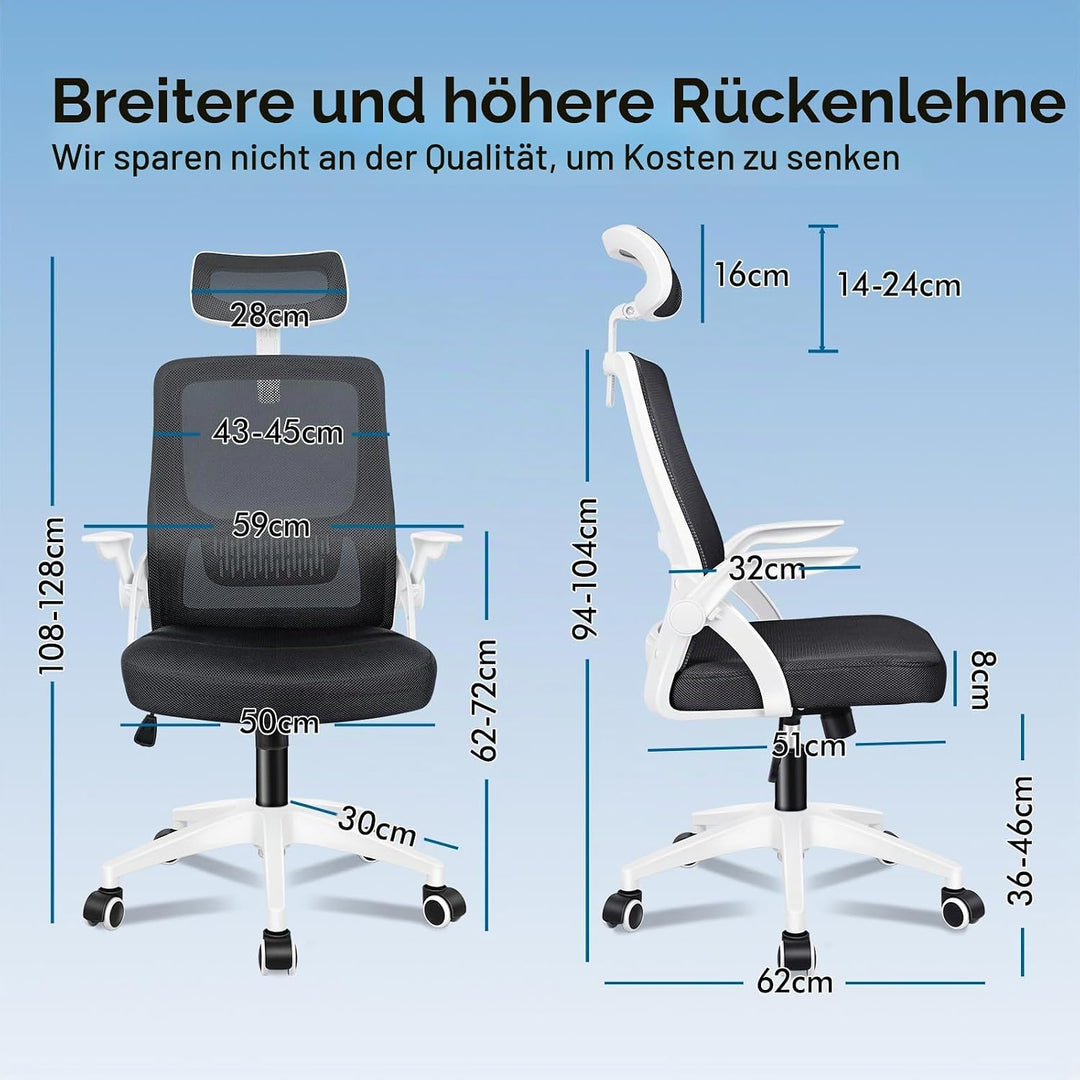 ALFORDSON Ergonomischer Büro-Schreibtischstuhl, Computerstuhl mit dynamischer Lordosenstütze, neigba