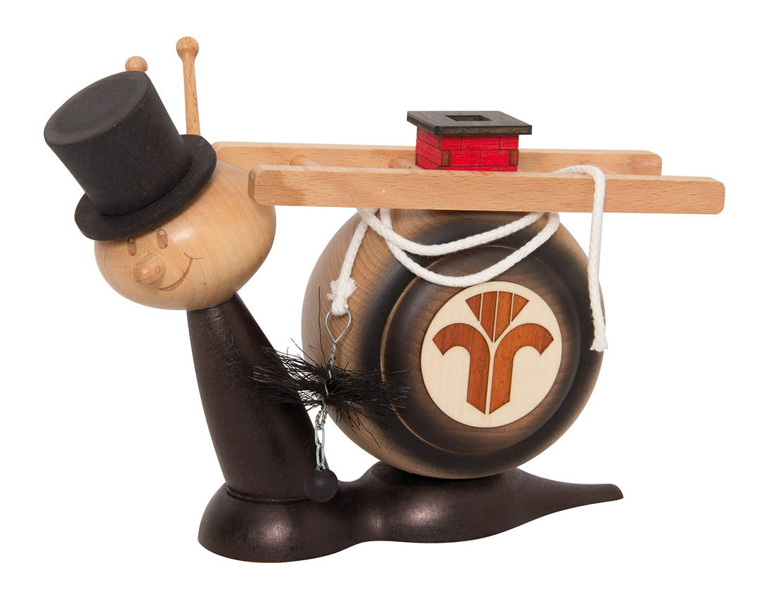 Kuhnert Drechslerei Rauchschnecke/Räucherfigur aus Holz - Sunny Schornsteinfegerschnecke - Höhe: ca.