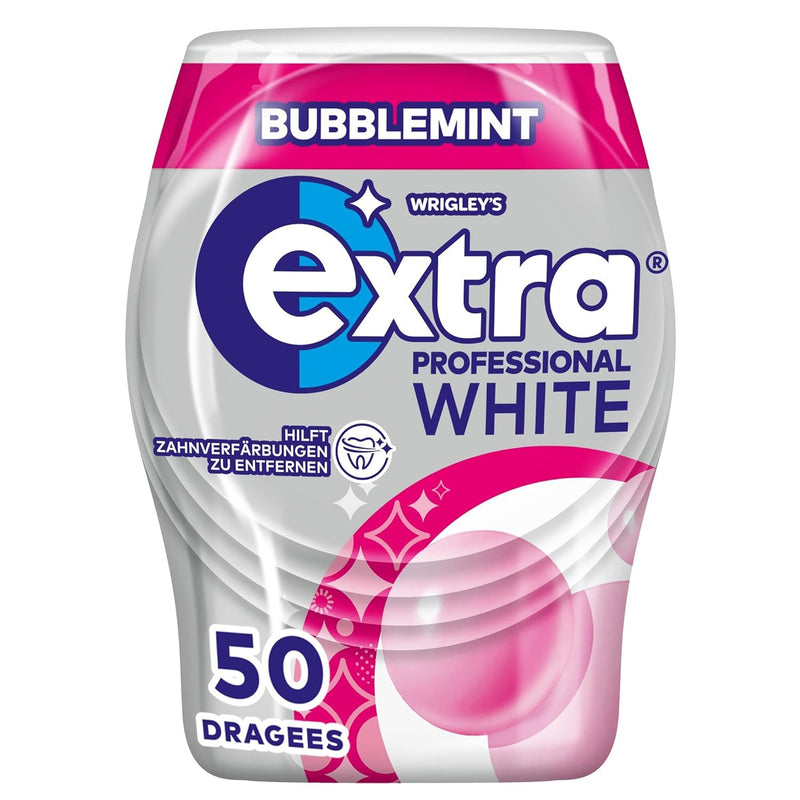 Extra Professional White Kaugummi, Bubblemint, 50 Dragees (Packung mit 12) Bubblemint 50 stück (12er