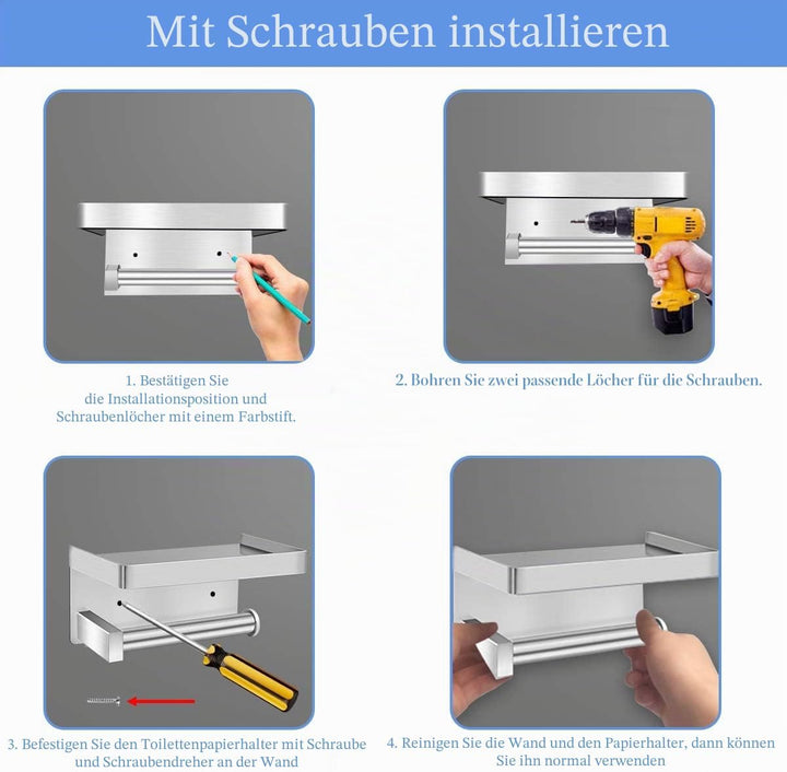 Lelan Toilettenpapierhalter, Material des Edelstahls SUS304 Toilettenpapierhalter für Badezimmer, Kü