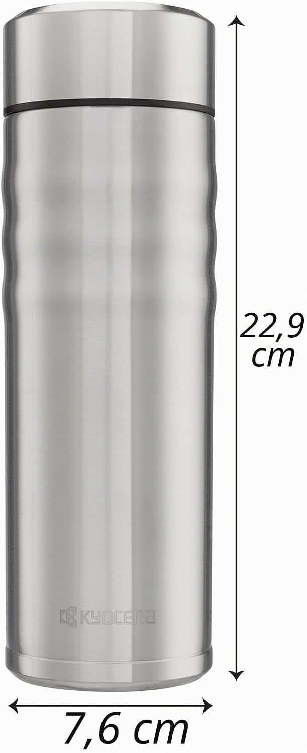 Kyocera MB-17S SS (500 ml), TWIST TOP, Edelstahl Thermo-Trinkflaschen, Keramik, Kunststoff, 500 mill