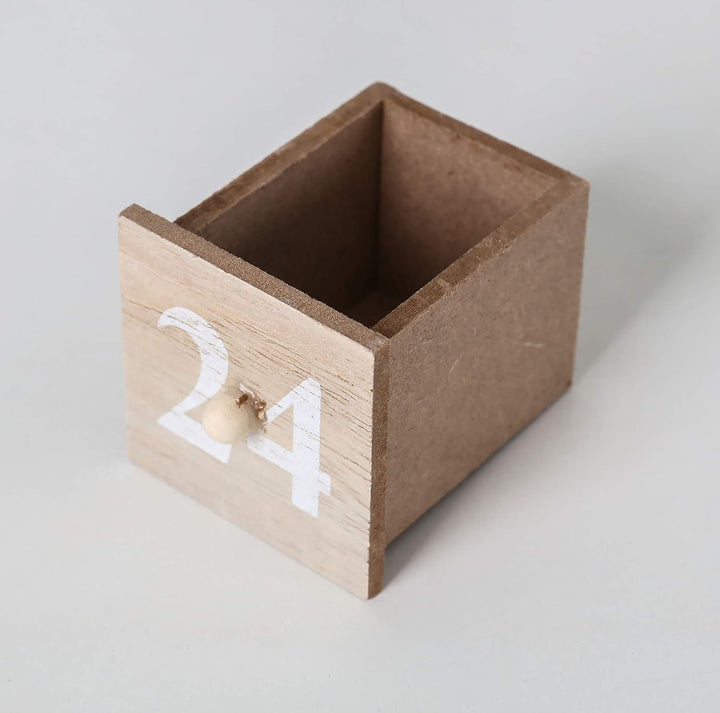 BRUBAKER Adventskalender aus Holz zum Befüllen - Bibelgeschichte Krippe mit LED Beleuchtung - Wieder