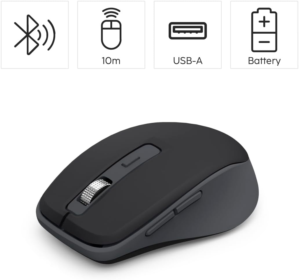 Hama Maus kabellos, Bluetooth/Funk (Multi Device, optische Bluetooth Maus ohne Klickgeräusch, Funkma