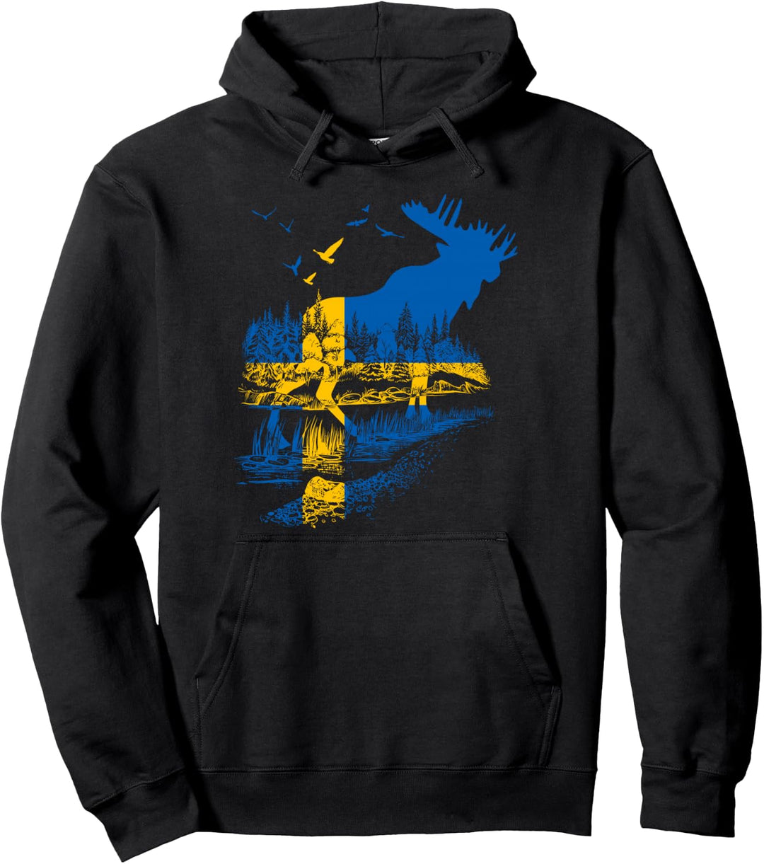 SCHWEDEN FAHNE FLAGGE ELCH LÄN SCHWEDEN Pullover Hoodie