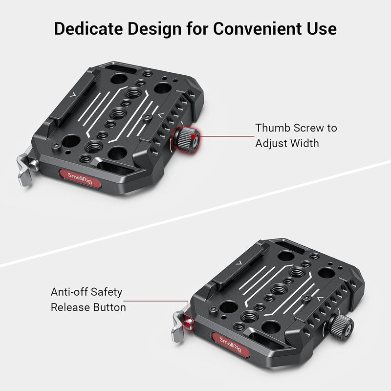 SMALLRIG Drop-in Camera Baseplate，Adapter für Manfrotto 501PL Style, Clamp mit Anti-Fall- und weiten