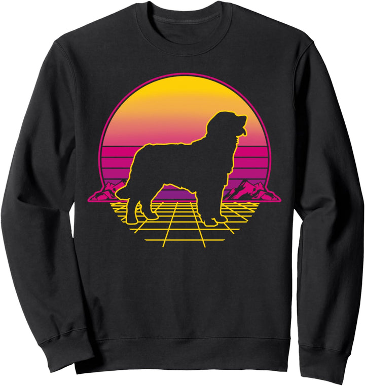Berner Sennenhund Hund Welpe Retro Vintage Sunset Geschenk Sweatshirt
