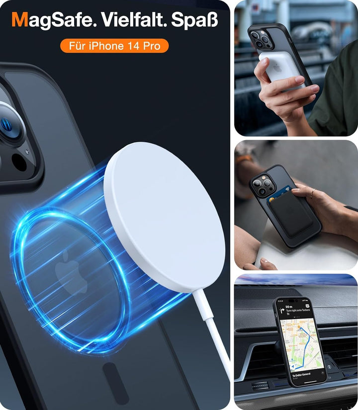 TORRAS für iPhone 14 Pro Hülle für MagSafe (Zertifizierte Schutzfähigkeit und Magnetkraft) Handyhüll
