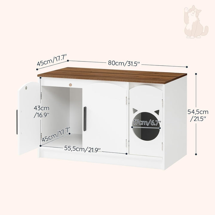 HOOBRO Katzenklo Schrank, Verstecktes Katzenklo, Katzenschrank, Moderner Katzenkloschrank aus Holzwe