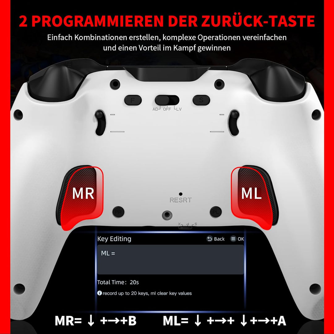 Wireless Controller für PC mit Display, PC Controller Pro Wireless mit Hall-Jostick/Hall-Trigger/TUR