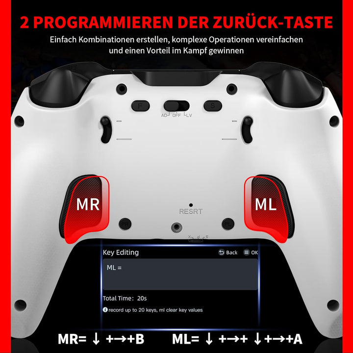 Wireless Controller für PC mit Display, PC Controller Pro Wireless mit Hall-Jostick/Hall-Trigger/TUR