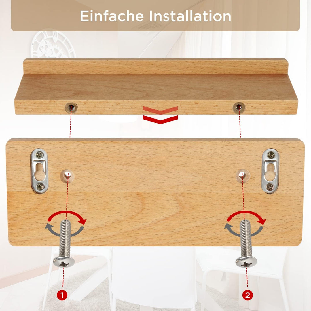 HAUSIST Schlüsselbrett Holz mit Ablage, schlüsselkasten Holz,Schlüsselhalter mit Edelstahlhaken,Schl