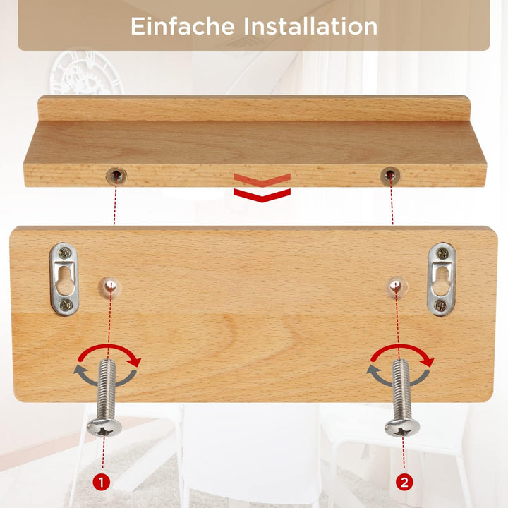 HAUSIST Schlüsselbrett Holz mit Ablage, schlüsselkasten Holz,Schlüsselhalter mit Edelstahlhaken,Schl