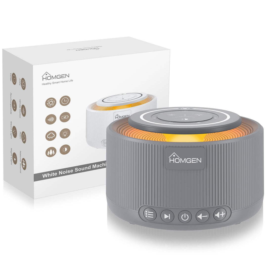 HOMGEN White Noise Machine Weisses Rauschen Maschine Einschlafhilfe Baby Erwachsene 30 Klänge & 30 S