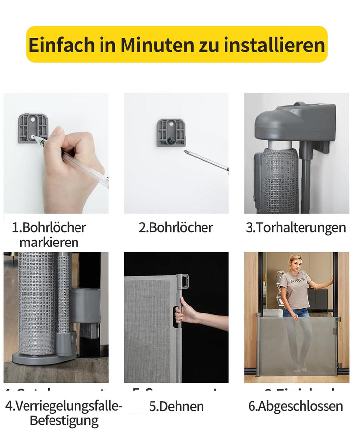 2 Pack Treppenschutzgitter Ausziehbar 0-140cm,Türschutzgitter Ausziehbar mit Treppenschutz & Kinders