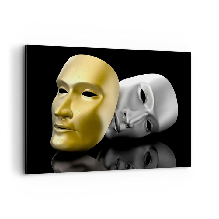 Bilder auf Leinwand 100x70cm Leinwandbild Maske Theater Bühne Schauspieler Gross Wanddeko Bild Schla
