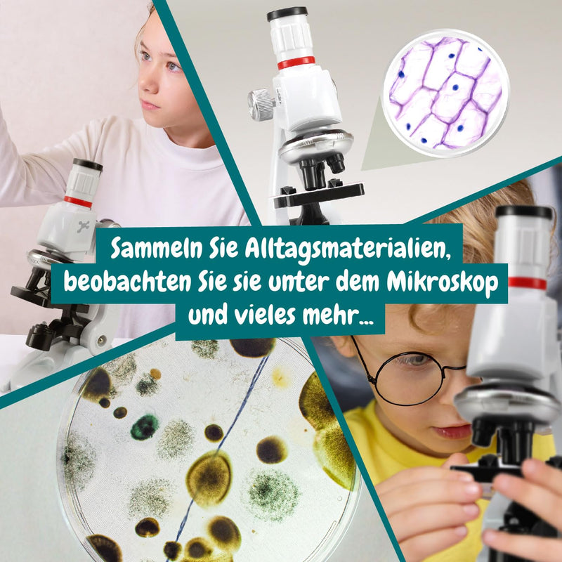 Science4you Mikroskop lab: für Kinder + Buch mit Experimenten 11 Laborwerkzeuge, Experimente und Ges