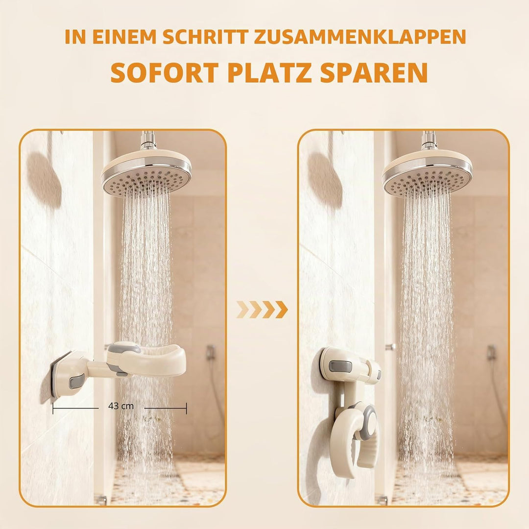 Baby Dusche Ständer Höhenverstellbar 26–35cm | Rutschfester Duschständer mit Sicherheitsgriff , Klap