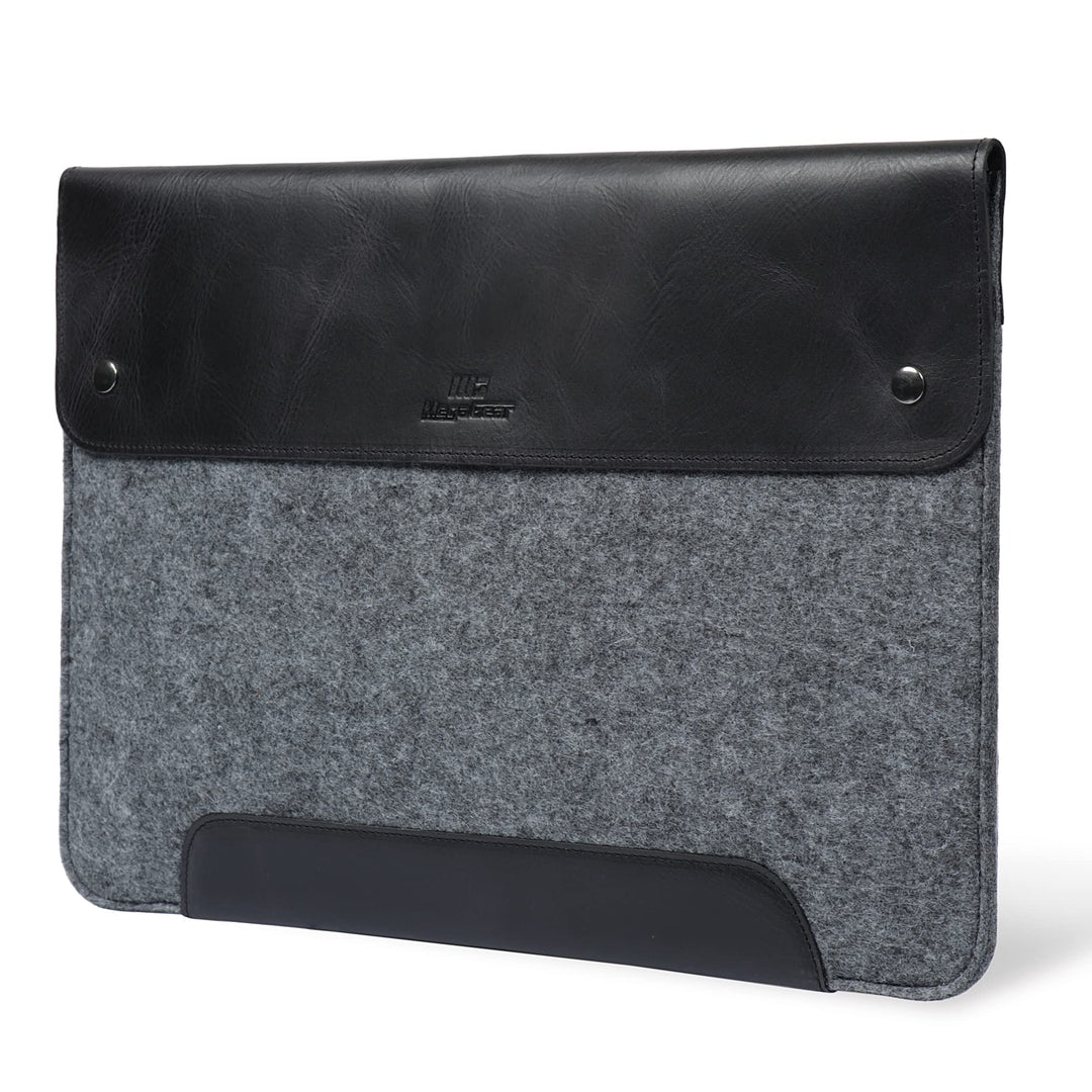 MegaGear MacBook-Tasche aus echtem Leder und Fleece, Laptop-Hülle für MacBook Pro und MacBook Air Hü