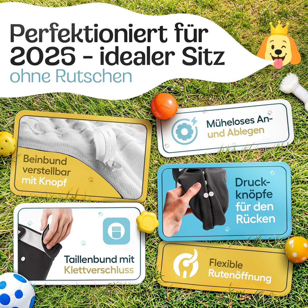 HUND IST KÖNIG® Hundewindeln für Hündinnen [3 STK] Saugstarke Läufigkeitshose für Hündinnen 3-Fach j