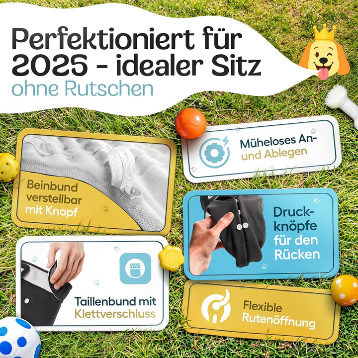 HUND IST KÖNIG® Hundewindeln für Hündinnen [3 STK] Saugstarke Läufigkeitshose für Hündinnen 3-Fach j