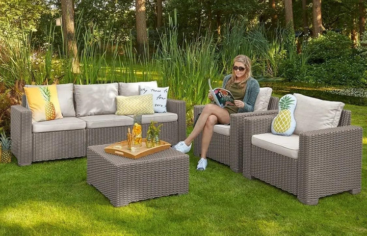 Allibert by Keter California Gartentisch aus Kunststoff, Beistelltisch für Garten, Terrasse & Balkon