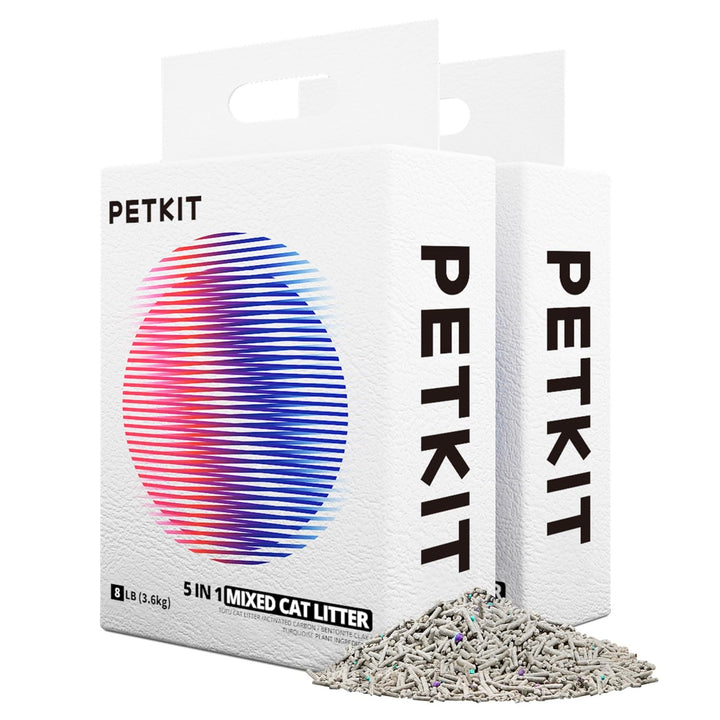 PETKIT 5 in 1 Gemischtes Katzenstreu, Spülbar, Geruchsfrei, Aktivkohle, Extrem Saugfähig und Schnell