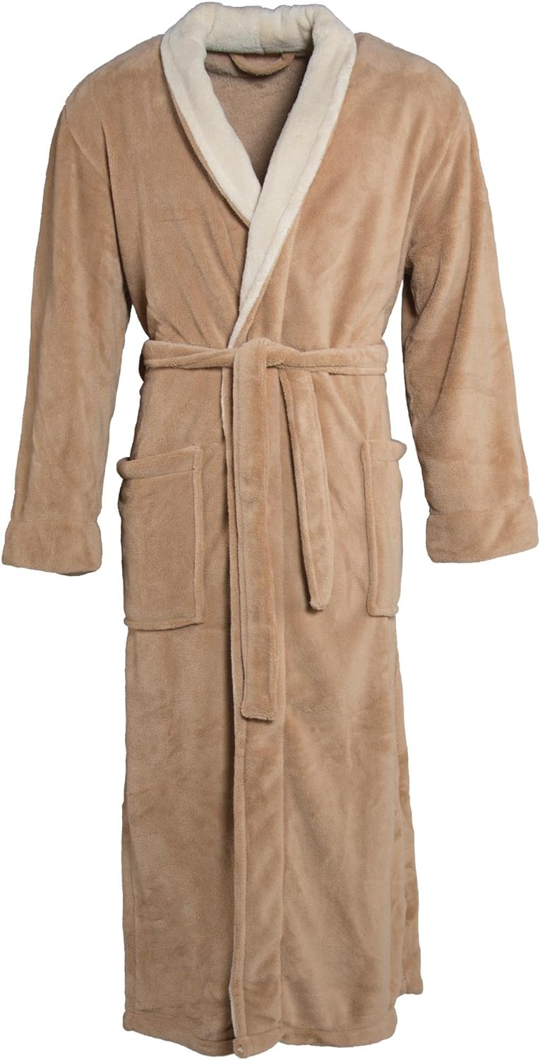 CelinaTex S-XXXL Bademantel Schalkragen zweifarbig lang Taschen Damen Herren Unisex Mikrofaser Kusch