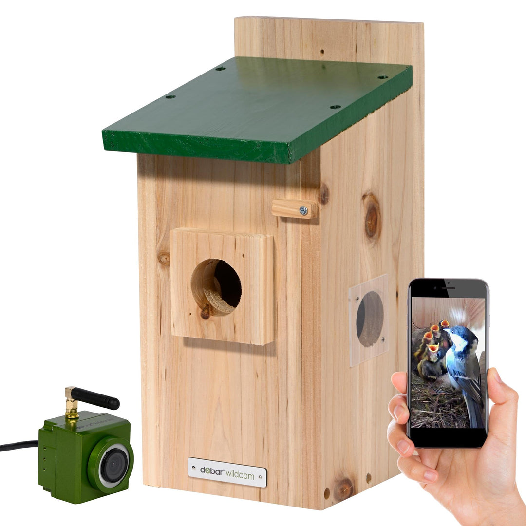 Luxus-VOGELHAUS Nistkasten Eazy mit WiFi Kamera und Netzteil - Vogelbeobachtung mit Nisthilfe aus Ho