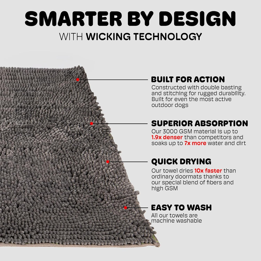 Dog Gone Smart Dirty Dog Fussmatte, Small, cool Grey, 40 x 60 cm (Rechteckig) Cool Grey