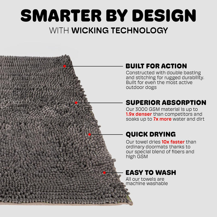 Dog Gone Smart Dirty Dog Fussmatte, Small, cool Grey, 40 x 60 cm (Rechteckig) Cool Grey