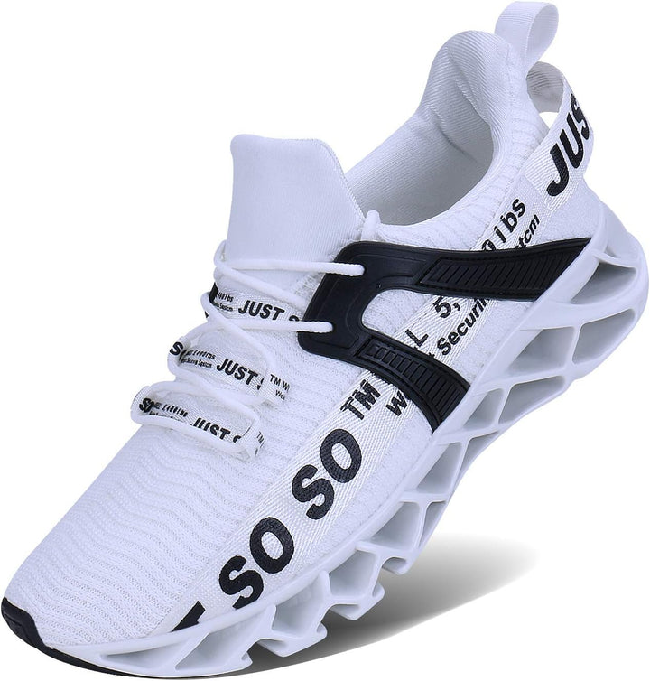 Wonesion Herren Fitness Laufschuhe Atmungsaktiv rutschfeste Mode Sneaker Sportschuhe 40 EU 2 Weiss,