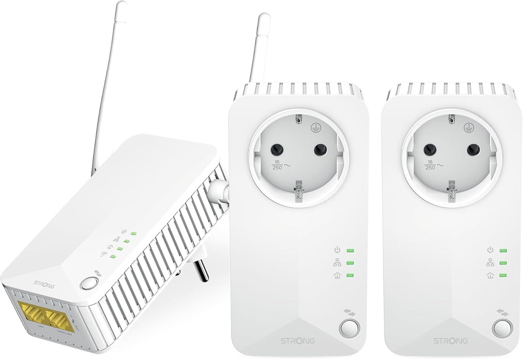 STRONG Powerline Wi-Fi 600 Triple Pack | enthält 2 Powerline 600 Adapter und einen Powerlan WLAN 600