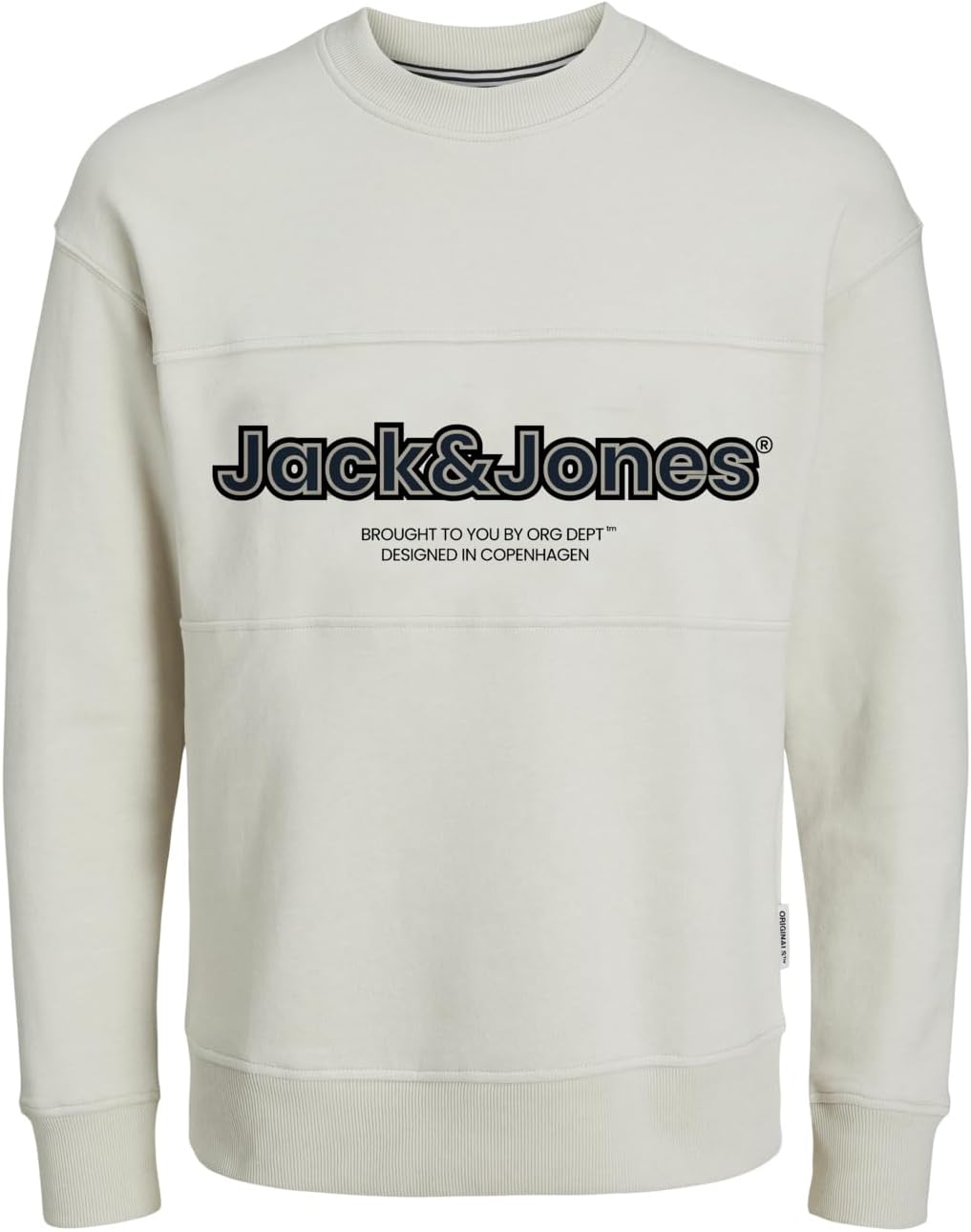 JACK & JONES Jungen Jorlakewood Sweat Crew Neck Bf Jnr Sweatshirt 140 Moonbeam/Detail:jj Print / Loo