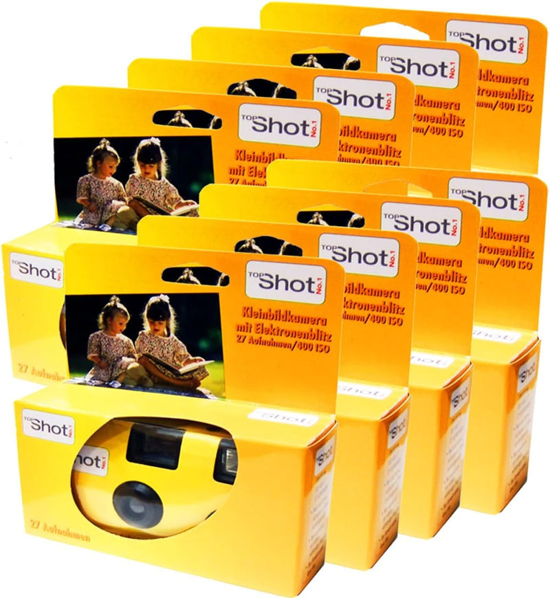 TopShot 400 Einwegkamera mit eingebautem Blitz (Paket mit 8 Kamera, 27 Bilder)