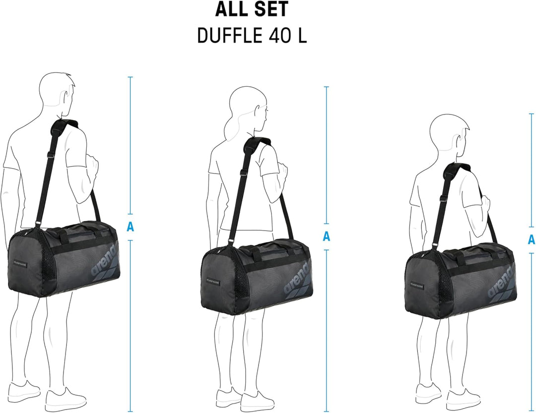 Arena Set Reisetasche, Kabinengrösse, kompakt, Teamgepäck, Reisetasche, 40 Liter 50 cm x 28 cm x 28