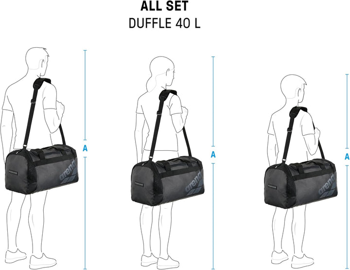Arena Set Reisetasche, Kabinengrösse, kompakt, Teamgepäck, Reisetasche, 40 Liter 50 cm x 28 cm x 28