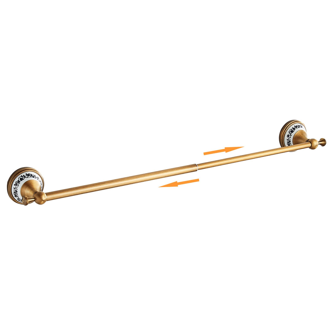 Handtuchstange aus antikem Messing, verstellbar, 39,9 bis 70,5 cm, Badetuchhalter für Badezimmer, Ha