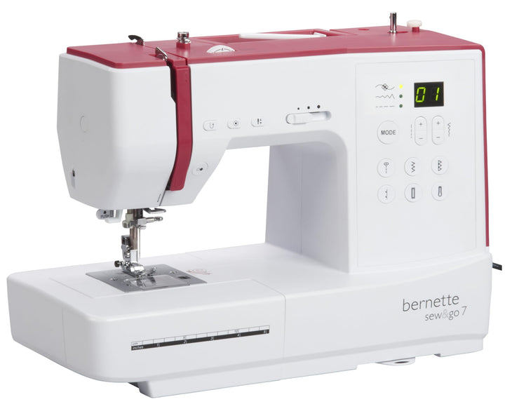 bernette sew&go 7 - elektronische Computer Nähmaschine, digitale Steuerung, einfache Bedienung, 80 S