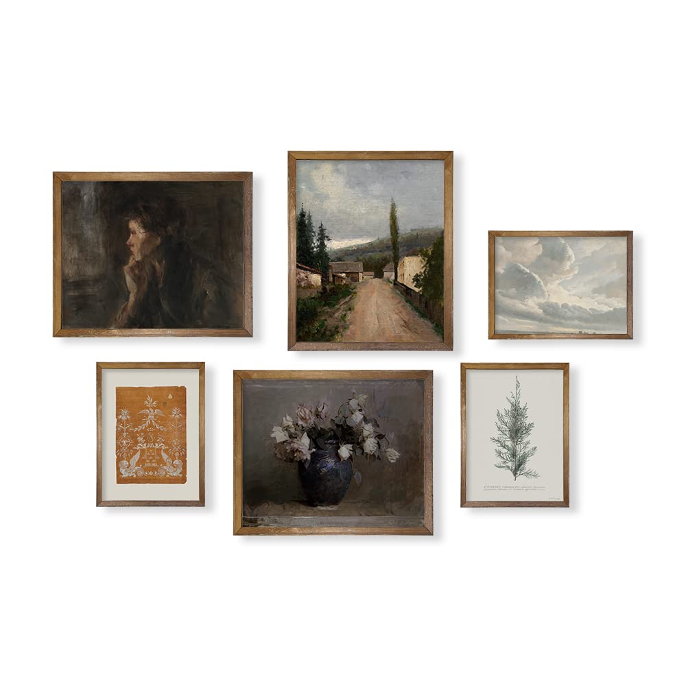 Vintage Farmhouse Wanddekoration – Blumenporträt, neutrale Wandkunst für Boho, französische Landküch