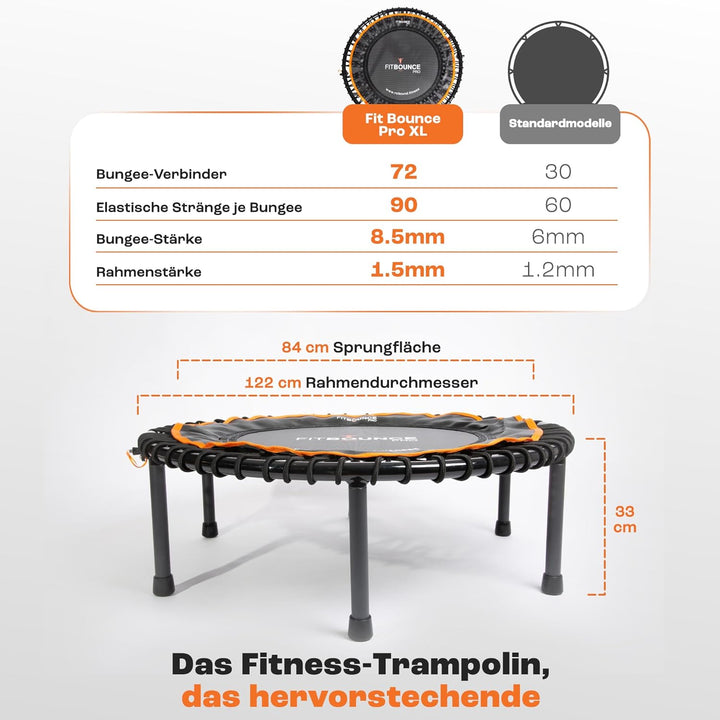 FIT BOUNCE PRO XL Bungee Rebounder ist ein klappbares geräuschloses orthopädisches Qualitäts Indoor
