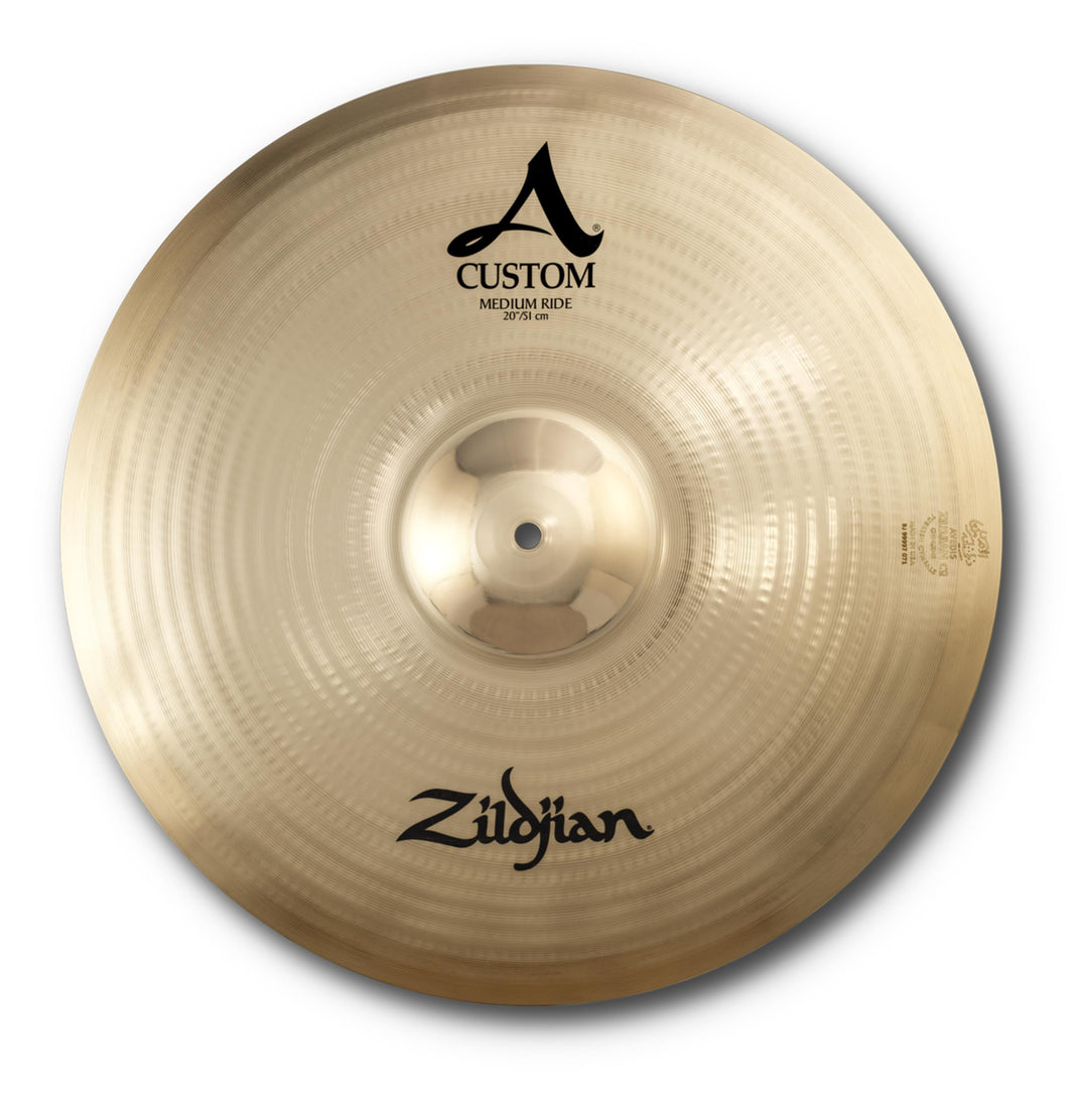 Zildjian A Custom Series - 20" Medium Ride Cymbal - Brilliant Finish 20 Zoll Medium Ride, 20 Zoll Me