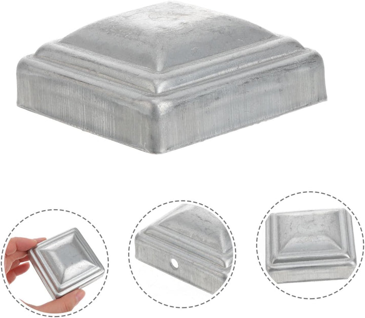 VANZACK Zaunpfosten Metall 10 Stück Verzinkte Pfostenkappen 6x6cm Schutzhülle Zaunpfosten Abdeckung