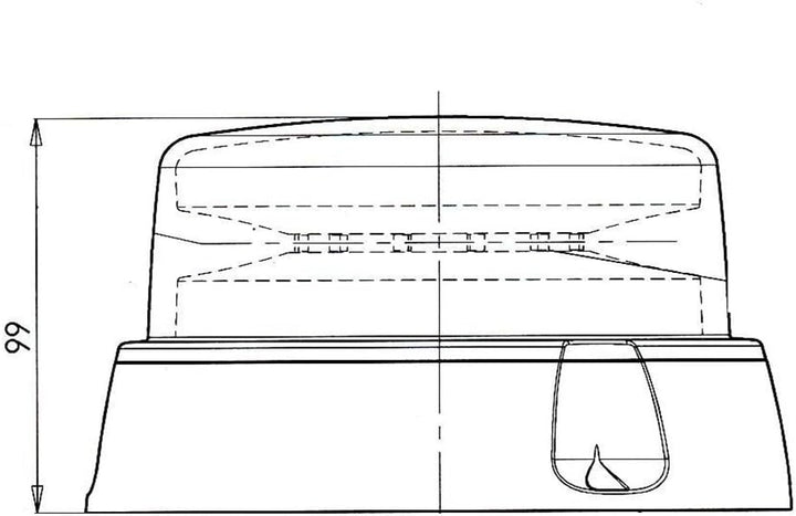 LED-MARTIN R65 Design Rundumleuchte BRILAR - klar/gelb - 3 Punkt - extrem hell