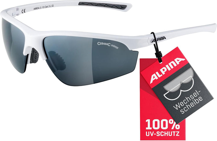 ALPINA TRI-EFFECT 2.0 - Indiv. Anpassbare, Bruchsichere Wechselscheiben Sport- & Fahrradbrille Mit 1