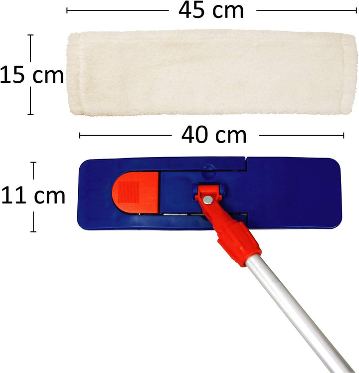 Sonty 1 Stück Wischmopp Set 40cm, Klapphalter Magnet, Mopstange Alu, Microfaser Mopp (1), 1