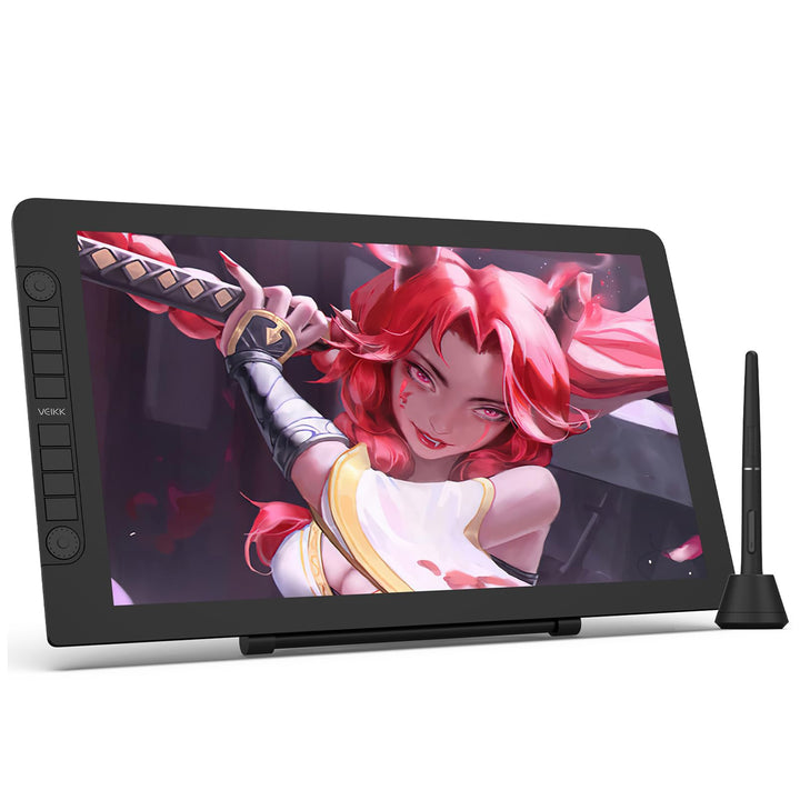 VEIKK Studio VK2200 Pro Grafiktablett mit Bildschirm, 21.5 Zoll FHD IPS Pen Display mit 8192 Passiv-