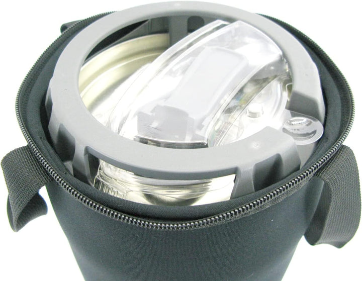Bierfasskühler 5L aus 5-6mm dickem bestem Neopren mit Tragegriff und Reissverschluss (Schwarz), Schw
