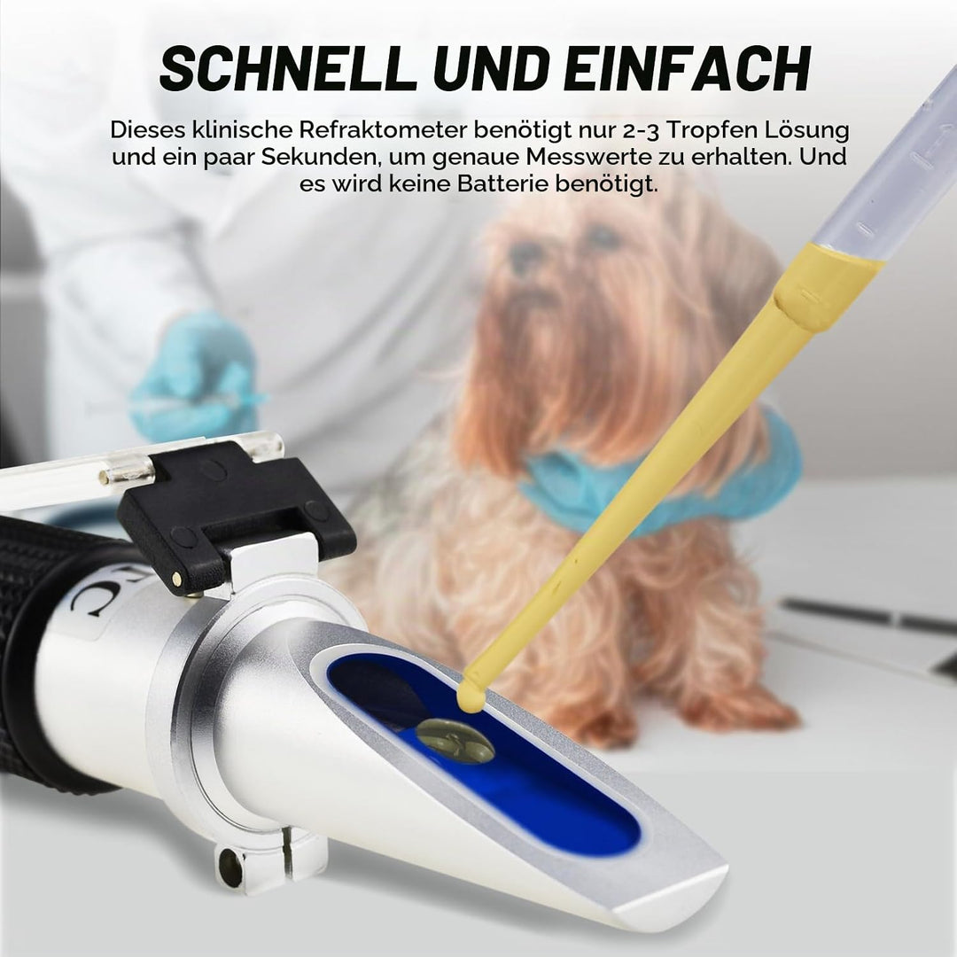 3-in-1-Refraktometer für Tiere, Veterinärrefraktometer, klinisches Refraktometer mit Skala für das s