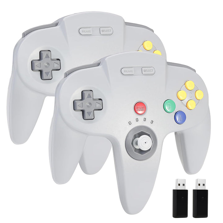 miadore 2-Pack Wireless USB N64 Controller, 2.4G USB Gamepad Joystick für Windows PC, MAC, Raspberry