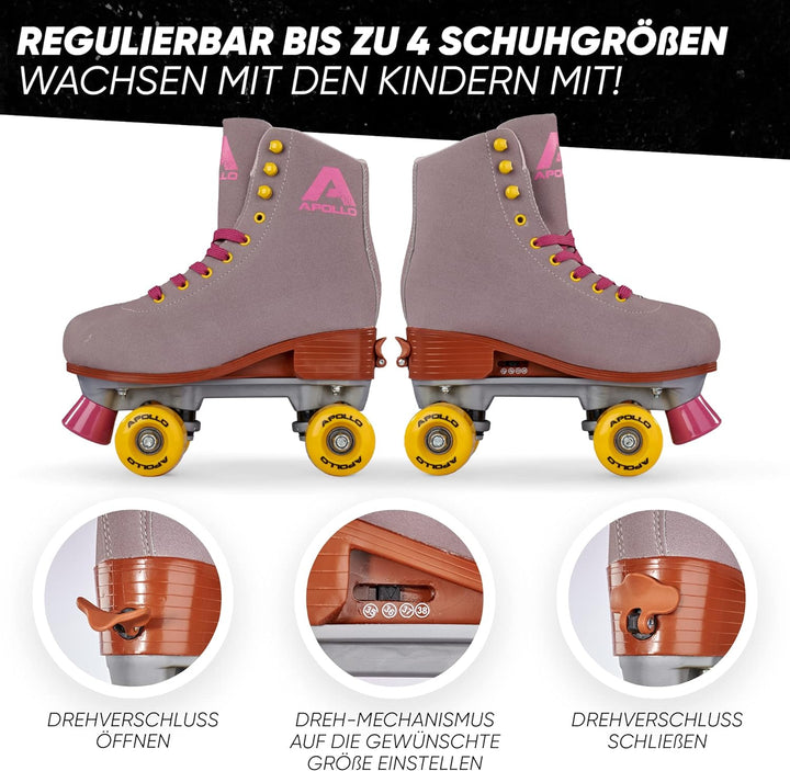 Apollo Disco Roller, Classic Roller | Rollschuhe für Kinder und Erwachsene | grössenverstellbare Qua